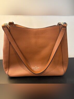 Kate Spade Pebbled Leather Shoulder Bag in Cognac Brown